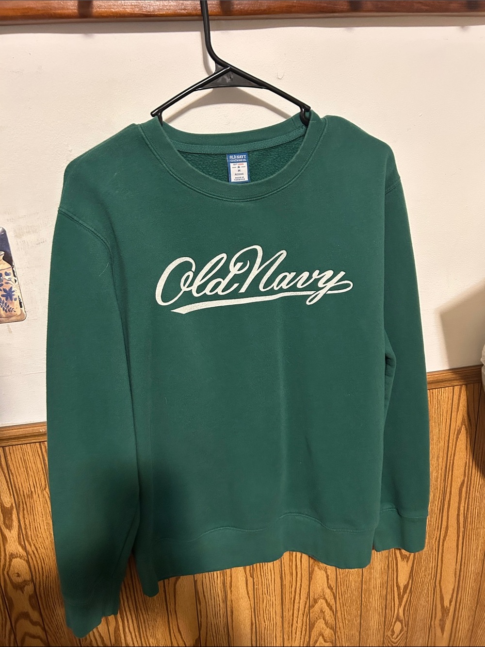 Old Navy Green Crewneck Sweatshirt with Script Logo